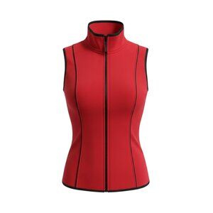 Evie Red Fleece Vest with Black Lining S